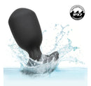 Rock Bottom Rumbling Torpedo Probe Black splashing in water, showcasing its waterproof design and ergonomic shape.