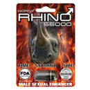 Rhino 66000 mg capsules packaging, male sexual enhancer for stamina and vitality, FDA registered supplement.