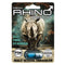 Mega Rhino 82000 herbal supplement package with a rhinoceros image, promoting stamina and energy. FDA registered.
