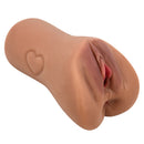 Pretty Love Elena Vagina Shaped Masturbator Brown with realistic detail and thick-ribbed inner tunnel for stimulation.