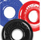 Multi-color Oxballs Ringer Max 3 Pack Cockrings - Blue, Red, Black - Thicker, Stronger, Super-Stretchy by Blue Ox Designs LLC