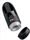 PDX Elite HydroGasm - Clear/Black with cap removed, showcasing the innovative cyclonic action design for intense stimulation.