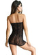 Black lace strapless mini dress lingerie, showcasing a stylish back view with intricate lace detailing.