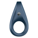 Satisfyer Rocket Ring Vibrating Cock Ring in navy blue with a flexible design and button for vibration control.