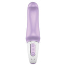 Satisfyer Vibes Charming Smile Silicone Vibrator Lilac in a sleek design for beginner-friendly stimulation.