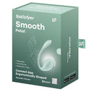 Satisfyer Smooth Petal App Controlled G-Spot Vibrator Mint packaging, featuring ergonomic design and Bluetooth connectivity.