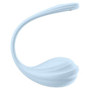 Satisfyer Smooth Petal G-Spot Vibrator Light Blue showcasing its flexible design and elegant curve.