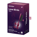Satisfyer Love Birds Vary Couples Vibrator packaging showcasing Kegel balls and remote control features.