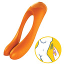 Satisfyer Candy Cane Finger Vibrator Orange with flexible arms for targeted pleasure and dual motors.