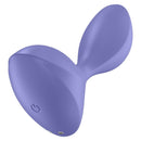 Satisfyer Sweet Seal Vibrating Anal Plug Lilac showing its rounded and oval-flattened shape for comfortable use.