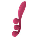 Satisfyer Tri Ball 1 Multi Vibrator Red showcasing its three pleasure balls and flexible design.
