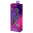 Satisfyer Wand-erland Wand Massager Black Rose Gold product packaging showcasing its sleek design and features.