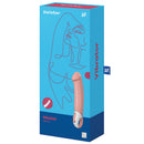 Satisfyer Vibes Master-nature Silicone Vibrator packaging on display with artistic design and product details.