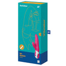 Satisfyer Vibes Mr Rabbit Vibrator Pink packaging showcasing elegant design and dual stimulation features.