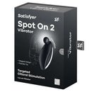 Satisfyer Spot On 2 Clitoral Vibrator Black packaging showcasing targeted clitoral stimulation with elegant design.