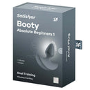 Satisfyer Booty Absolute Beginners 1 Anal Plug packaging featuring a vibrating anal plug for comfortable anal play.