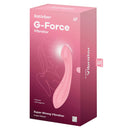 Satisfyer G-Force G-Spot Vibrator Pink packaging showcasing features and design.