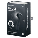 Satisfyer Pro 2 Generation 3 Air Pulse Vibrator Dark Grey packaging with Liquid Air Technology details.