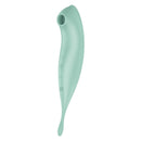 Satisfyer Twirling Pro+ Air Pulse Vibrator Mint in sleek mint color design with dual-ended stimulation features.
