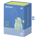 Satisfyer Pro To Go 1 Pressure Wave Vibrator Mint packaging featuring air pulse and vibration functions.