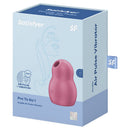 Satisfyer Pro To Go 1 Pressure Wave Clitoral Vibrator Red packaging with double air pulse and vibration features.