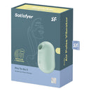 Satisfyer Pro To Go 2 Air Pulse Clitoral Vibrator Mint packaging showcasing its compact design and features.