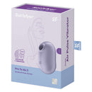 Satisfyer Pro To Go 2 Air Pulse Clitoral Vibrator Violet packaging showing a compact design for travel.