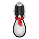 Satisfyer Penguin Holiday Edition Air Pulse Vibrator designed as a festive penguin for clitoral pleasure.