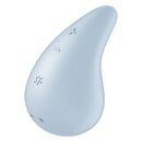 Satisfyer Dew Drop Lay-On Vibrator Blue with soft silicone, compact design for powerful stimulation.