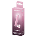 Satisfyer First Kiss Personal Vibrator packaging showcasing travel size and features.