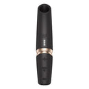 Satisfyer Perfect Kiss Vibrator featuring sleek black design and intuitive controls for pleasurable experiences.