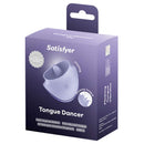 Satisfyer Tongue Dancer Clitoral Vibrator packaging with tongue-inspired design and vibration features.