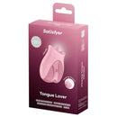 Satisfyer Tongue Lover Vibrator packaging showcasing its oral-inspired design and features.