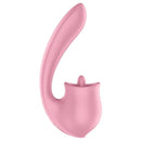 Satisfyer Tongue Genius Vibrator in pink, designed for stimulating oral pleasure and intimate experiences.