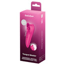 Satisfyer Tongue Master Vibrator packaging showcasing oral-inspired motion and silicone tongue design.