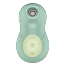 Satisfyer Din-oooh Personal Vibrator in mint green with intuitive control buttons for pleasure-focused design.