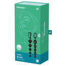Satisfyer Love Beads Anal Beads Set of 2 Black packaging featuring soft silicone anal beads.