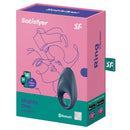 Satisfyer Mighty One Ring Vibrator Blue packaging, compact design for shared pleasure with Bluetooth connectivity.