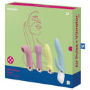 Satisfyer Marvelous Four Air Pulse Vibrator Set packaging with four interchangeable attachment heads.