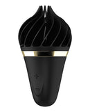 Satisfyer Sweet Treat Clitoral Stimulator Black and Gold, stylish black and gold design, compact lay-on toy.