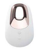 Satisfyer White Temptation Lay On Vibrator White with rose gold accents, designed for versatile external play.