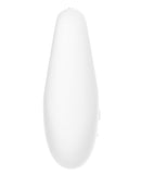 Satisfyer White Temptation Lay On Vibrator White, palm-sized, oval massager with elegant design for versatile external play.