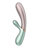 Satisfyer Hot Lover Warming Rabbit Vibrator Green showcasing dual-stimulation design with warming feature.