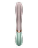 Satisfyer Hot Lover Warming Rabbit Vibrator Green designed for dual stimulation with warming function.