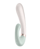 Satisfyer Heat Wave Heated Rabbit Vibrator Mint in mint color with dual-motor stimulation and warming function.
