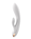 Satisfyer Double Flex Rabbit Vibrator White showcasing its flexible design and dual stimulation features.