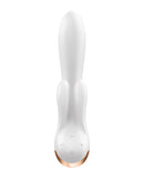 Satisfyer Double Flex Rabbit Vibrator White features flexible design for optimal G-spot and clitoral stimulation.