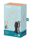 Satisfyer Rotator Plug 2+ Anal Vibrator Black packaging design featuring Bluetooth compatibility and app control.