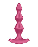 Satisfyer Lolli Plug 1 Vibrating Anal Plug Berry in vibrant berry color with diamond-shaped beads.