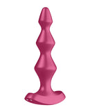 Satisfyer Lolli Plug 1 Vibrating Anal Plug Berry features diamond-shaped beads for pleasurable sensations.
